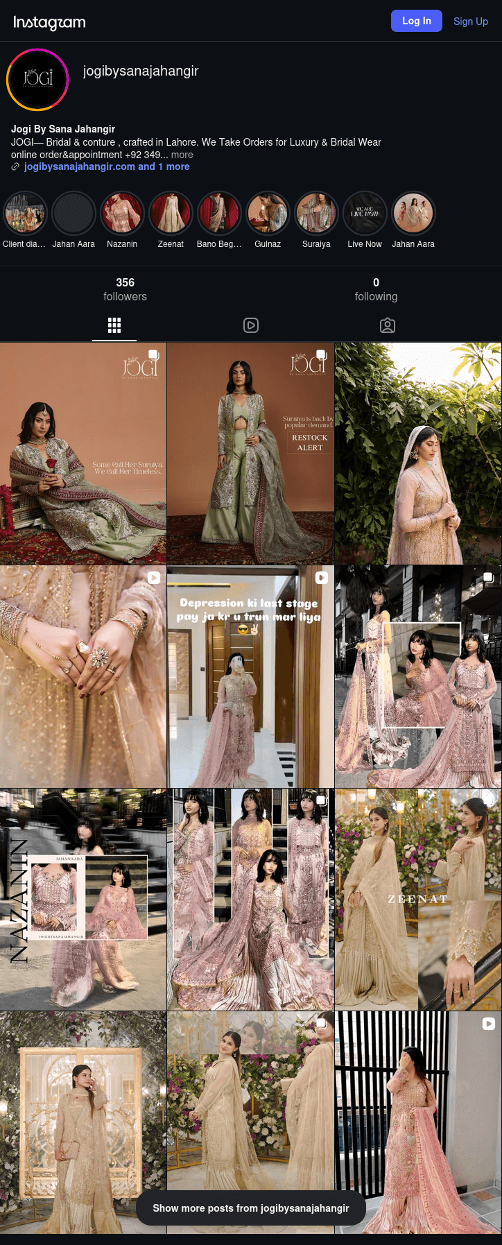 JOGI Instagram profile
